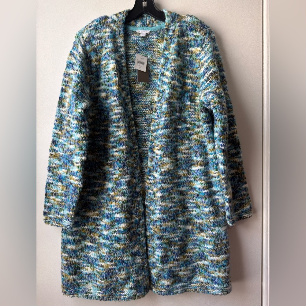 J. Jill Clarendon Cyan Cardigan at Hamilton Place in Chattanooga Blue Green Knit - Picture 3 of 14